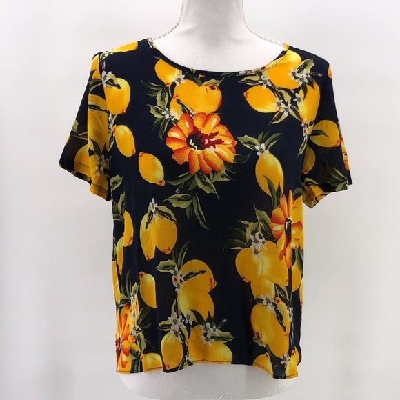 Espalier Lemon Short Sleeve Blouse M - Picture 1 of 7